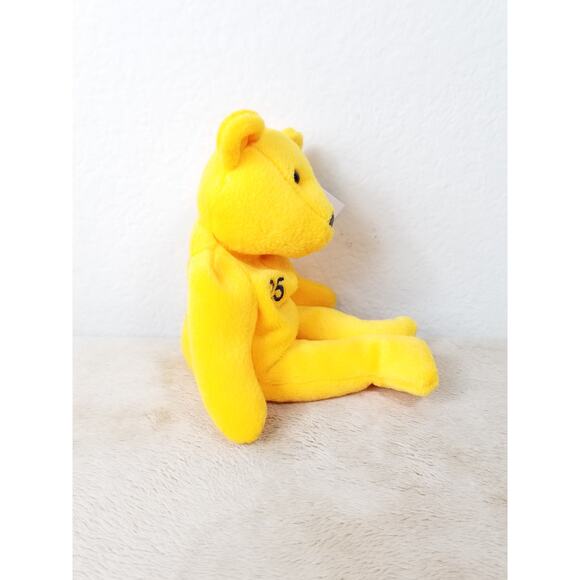 Bamm Beanos Jim Edmonds 25 Yellow Stuffed Animal 1998 Plush Toy 9" Vintage - Picture 3 of 9